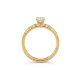 18K Gold Filled Heirloom Filigree Engagement Ring – Hawaiian Scroll CZ Solitaire Ring for Women