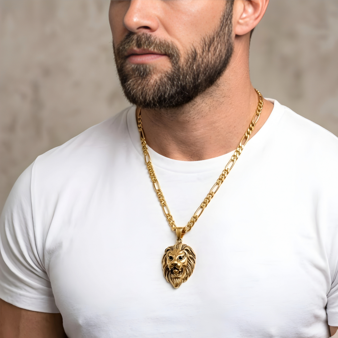 18K Gold Filled Lion Head Necklace