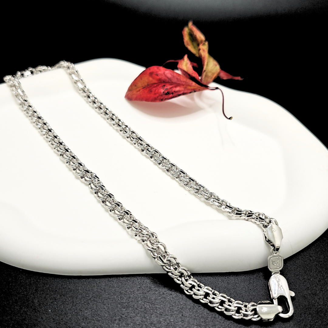 Silver Rhodium Plated Interlinked Chain