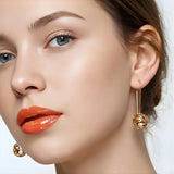 18K Gold Filled Filigree Ball Drop Earrings (35mm)