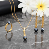 18K Gold Filled Hawaiian Pearl Set with Ring