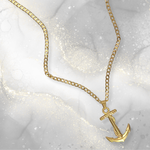 Load image into Gallery viewer, 18K Gold Filled Tarnish Proof Anchor Necklace
