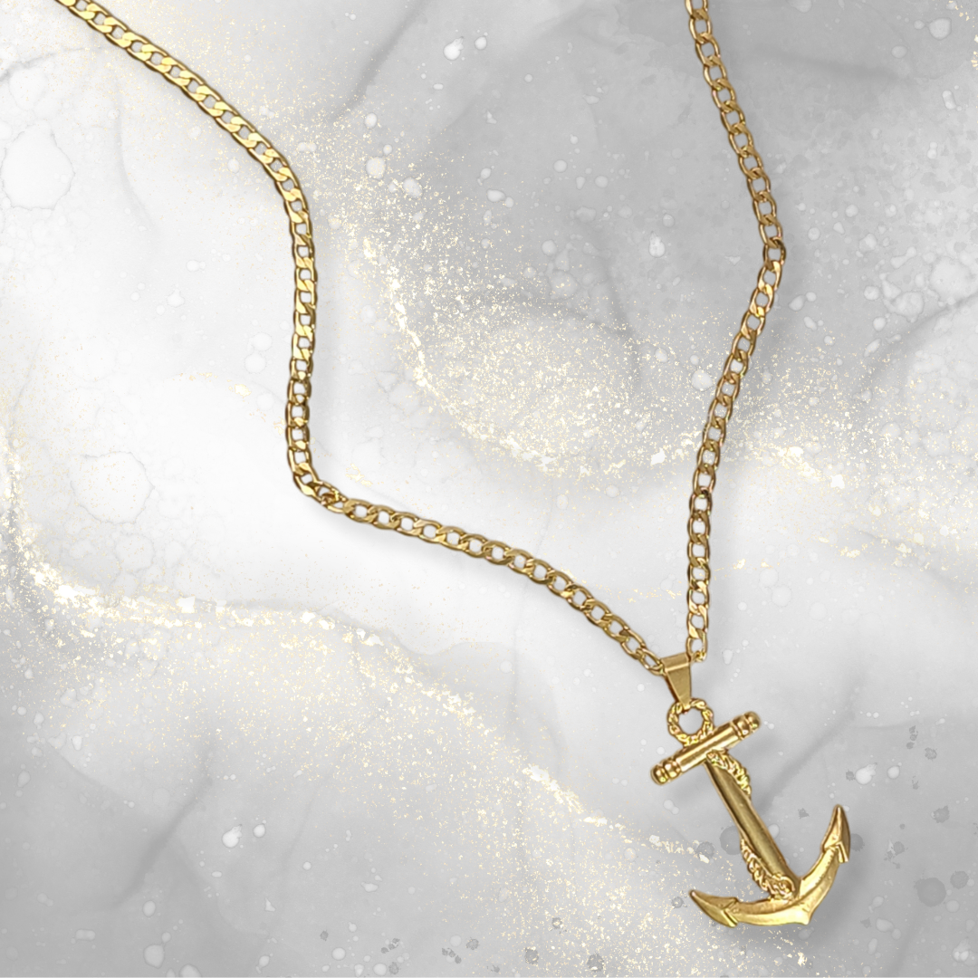 18K Gold Filled Tarnish Proof Anchor Necklace