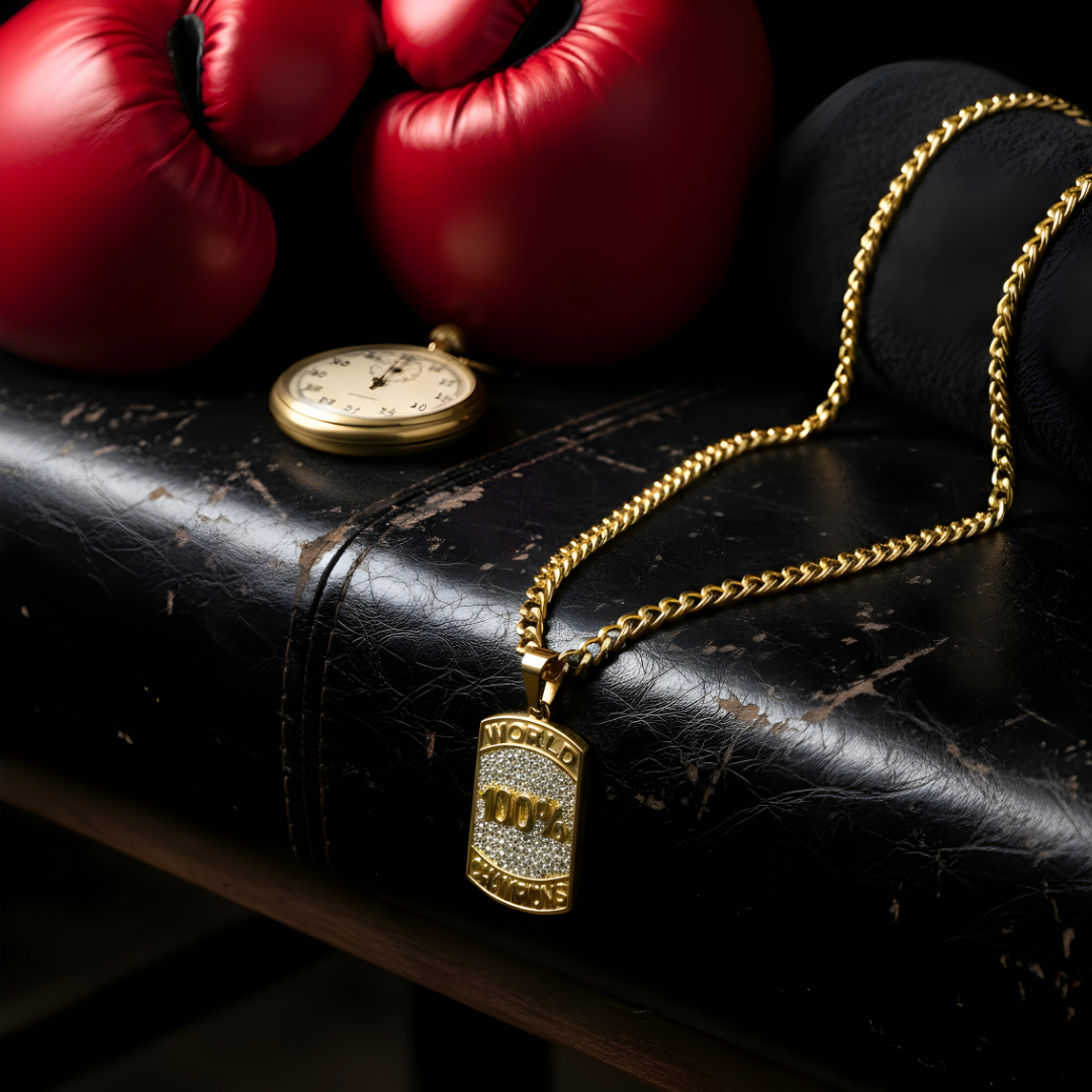 18k Gold Filled World 100% Champion Pendant
