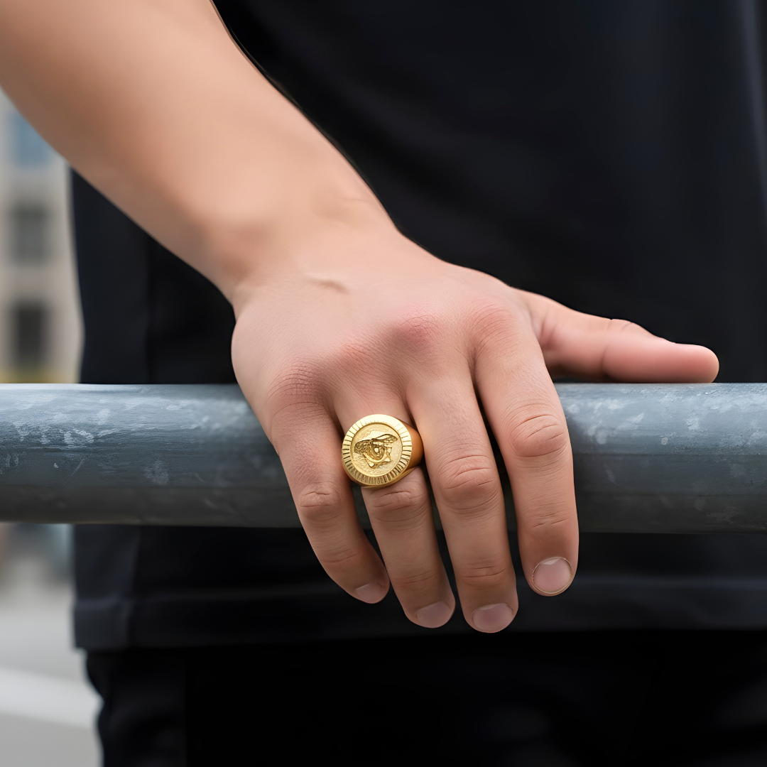 Gold Mythic Head Premium Ring – Bold Luxury Statement Jewelry for Men