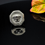 Load image into Gallery viewer, Silver Mythic Head Statement Ring – Bold Luxury Design for Men