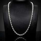 Unisex 48CM X 5MMTarnish-Proof Silver Rope Chain Necklace - Stainless Steel
