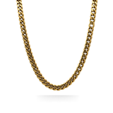 18K Gold Filled Classic Cuban Link Chain Necklace (58cm x 6mm) – Flat-Bevel Gold Chain for Men & Women