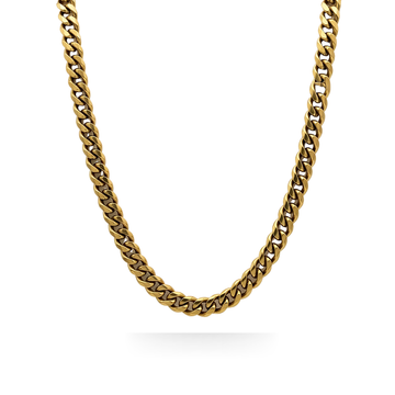 18K Gold Filled Cuban Link Chain Necklace 58cm x  6mm