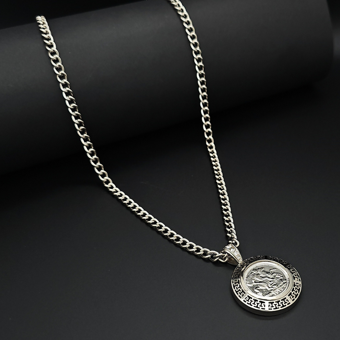 Silver  Full Sovereign Pendant Necklace – 1913 Coin