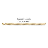 23CM x 7MM 18K Gold Filled Double Curb Chain Bracelet – Unisex Tarnish-Proof Cuban Link Bracelet