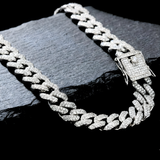 Silver Iced Out Cuban Link Chain