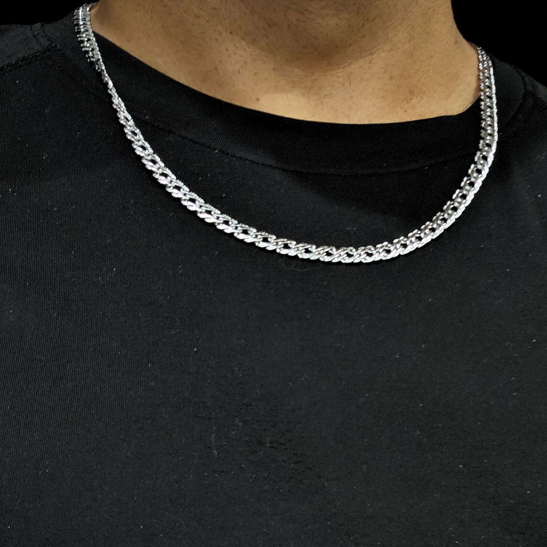 Silver Tarnish-Proof Interlinked Chain.