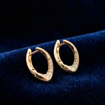 Load image into Gallery viewer, 18K Gold Filled Leaf Shaped Huggie Earrings with CZ