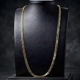 18K Gold Filled 48cm x 4mm Tarnish-Proof Unisex Curb Chain Necklace