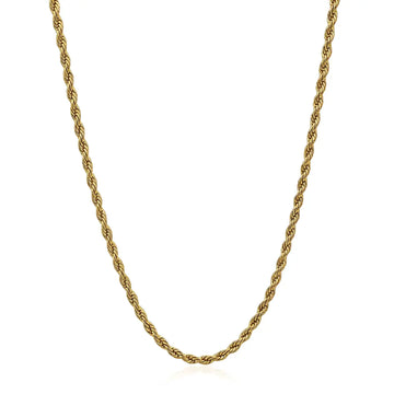 50CM x 5MM 18K Gold Filled Rope Chain – Tarnish-Proof  Unisex Necklace