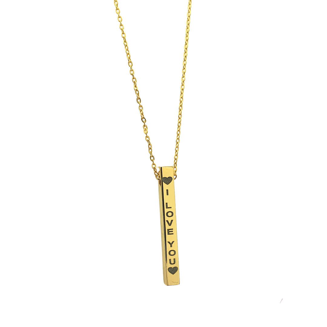 18K Gold Filled "I Love You" Pendant Necklace