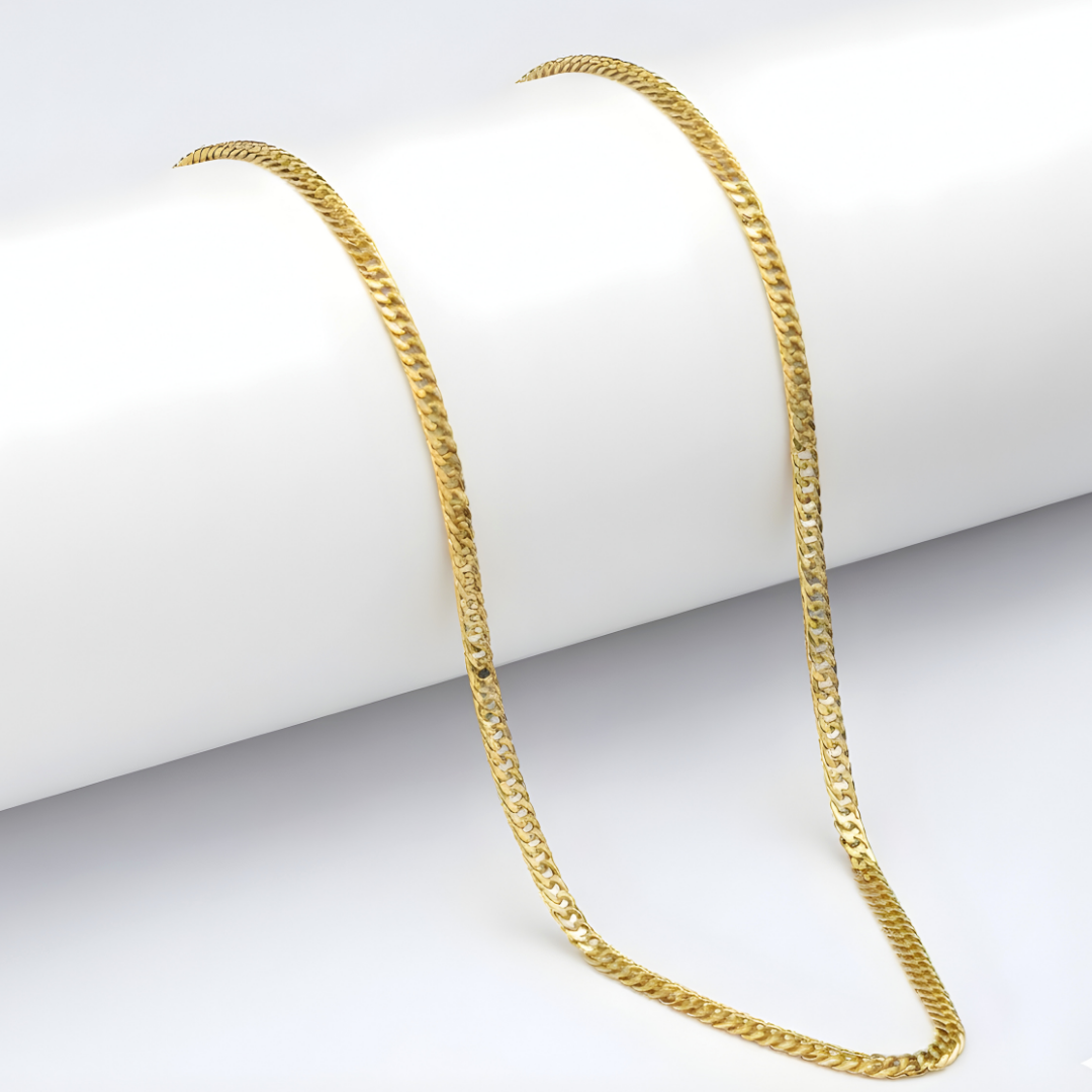 18K Gold Filled Curb Cuban Link Chain Necklace 50cm x 4mm