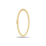 Cuban Link Chain Bracelet – 20cm 4mm Classic Curb Chain Bracelet in 18K Gold Filled & Polished Silver for Men & Women