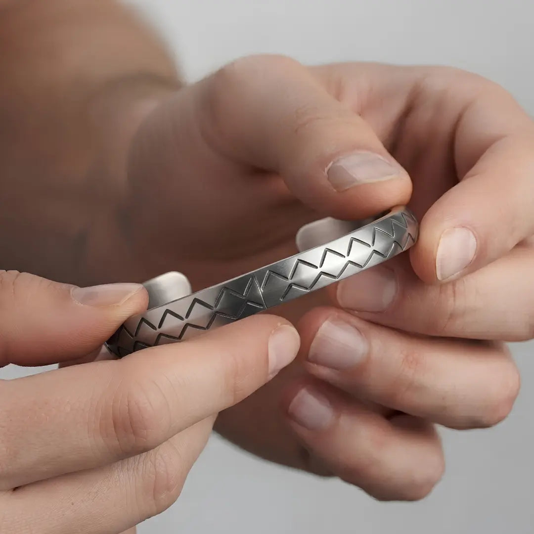 Tarnish-Proof Open Cuff Bracelet – Adjustable Slip-On Minimalist Metal Bangle for Men