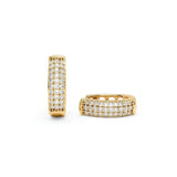 18K Gold Filled Diamond Huggie Earrings – 12mm Delicate Pavé Crystal Mini Hoop Earrings for Women