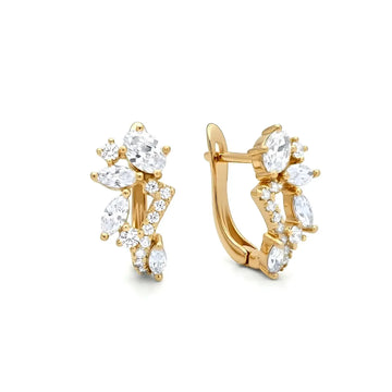 18K Gold Filled Diamond Huggie Hoop Earrings – Delicate Pavé Crystal Mini Hoops for Women