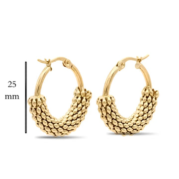 18K Gold Filled Classic Hoop Earrings – 20mm Polished Lightweight Everyday Hoop Earrings for Women