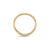 18K Gold Filled Brushed Center Band Ring – 4mm Slim Dual-Finish Satin & Polished Beveled Edge Ring