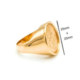 18K Gold Filled 1916 Full Sovereign Ring – Vintage Commemorative Coin Medallion Statement Band for Men