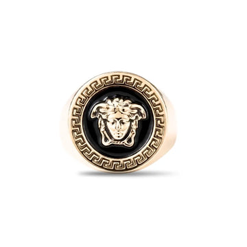18K Gold Filled Imperial Crest Ring – Sculpted Heraldic Signet Statement Ring for Men