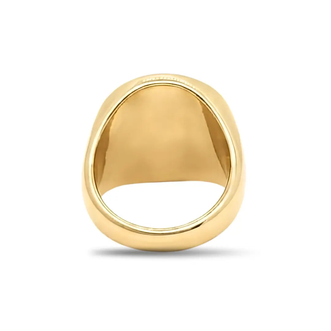18K Gold Filled Mythic Head Premium Ring – Sculpted High-Relief Figural Statement Signet for Men