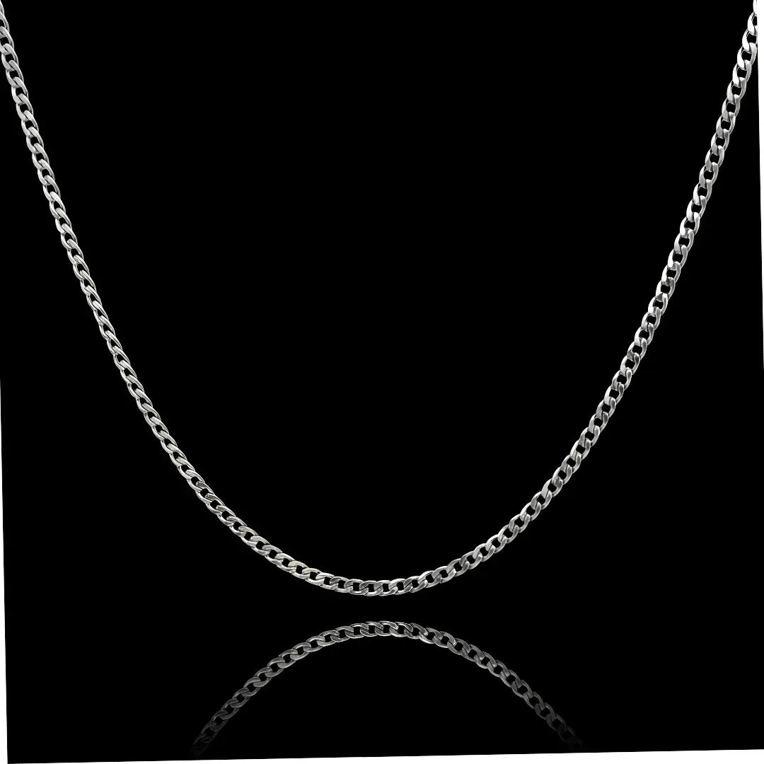 Silver Rhodium Plated Cuban Link Chain