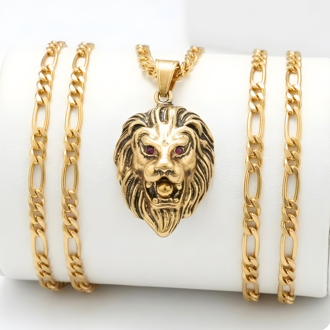 18K Gold Filled Lion Head Necklace
