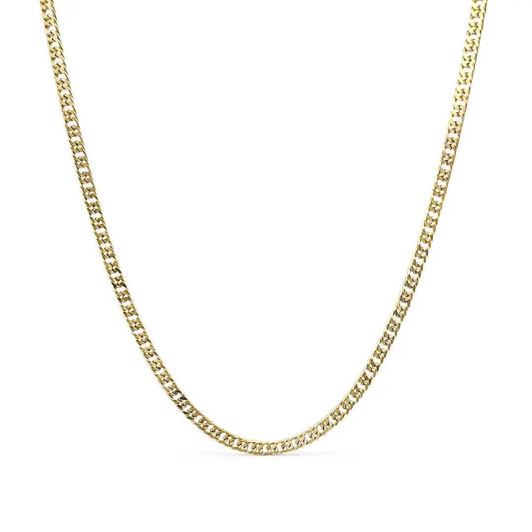 18K Gold Filled 48cm x 4mm Tarnish-Proof Unisex Curb Chain Necklace
