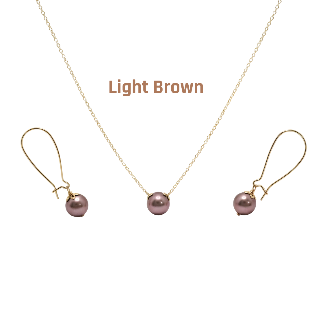 18K Gold Filled Hawaiian Pearl Set