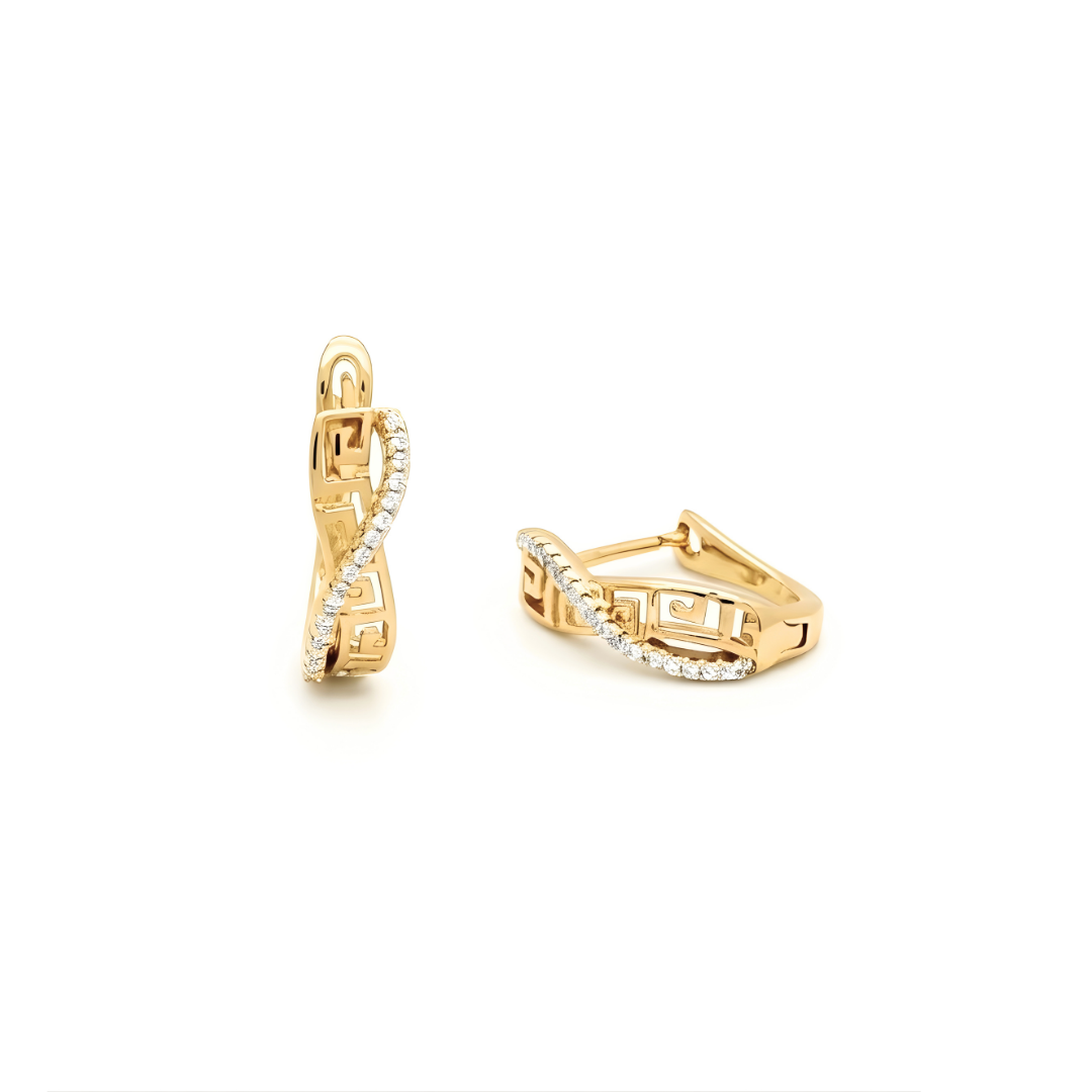 18K Gold Filled Filigree Marquise Wave CZ Huggie Earrings – Openwork Filigree Teardrop Hoop Earrings for Women
