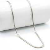 Silver Round Snake Chain Necklace (50cm x 4mm) – Flexible Liquid Silver Collar Necklace for Women & Men
