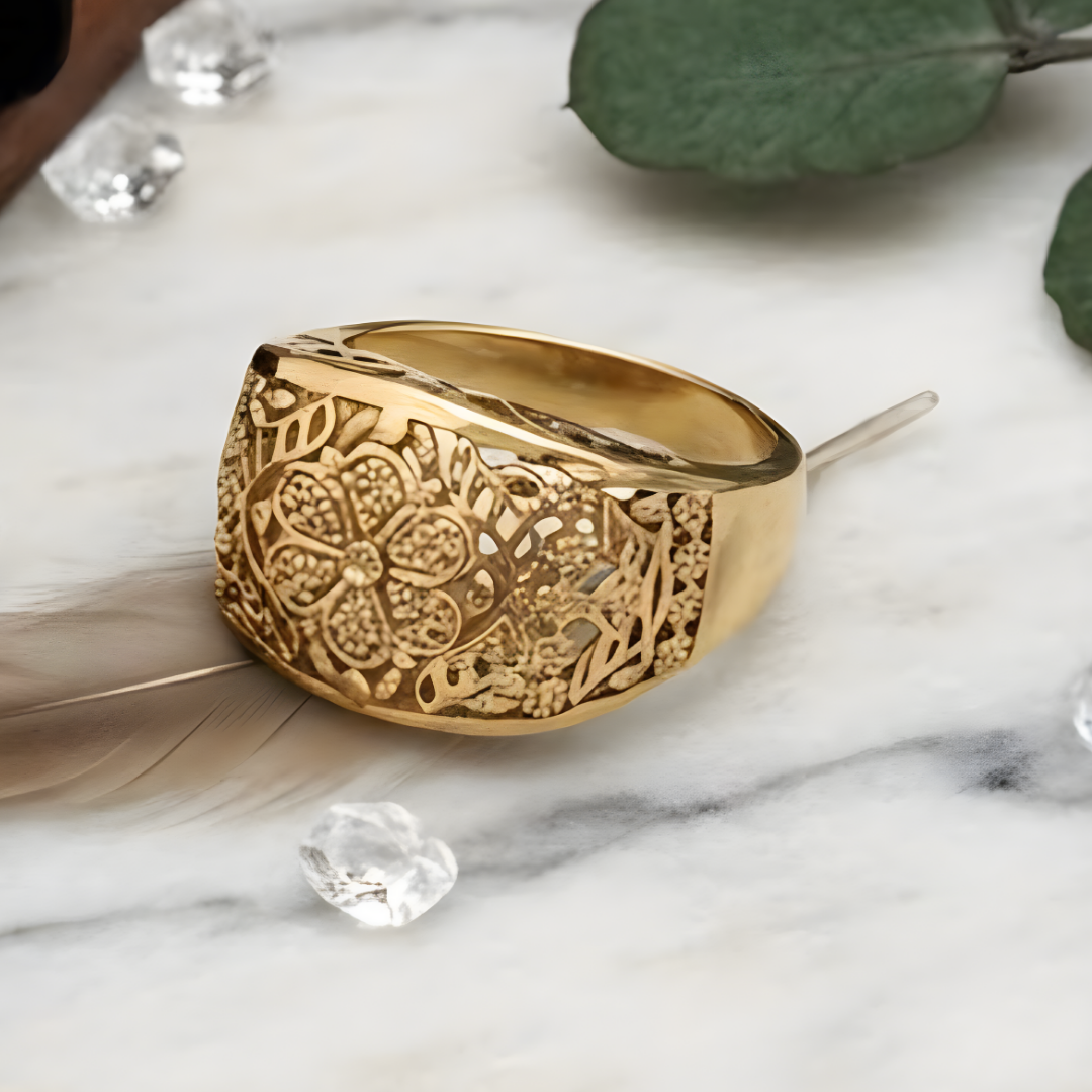18K Gold Filled Tarnish Proof Filigree Ring