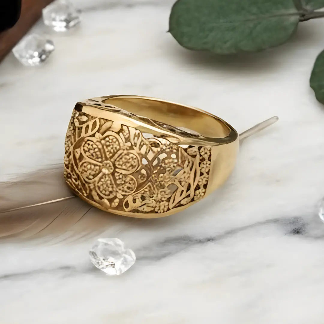 18K Gold Filled Filigree Ring