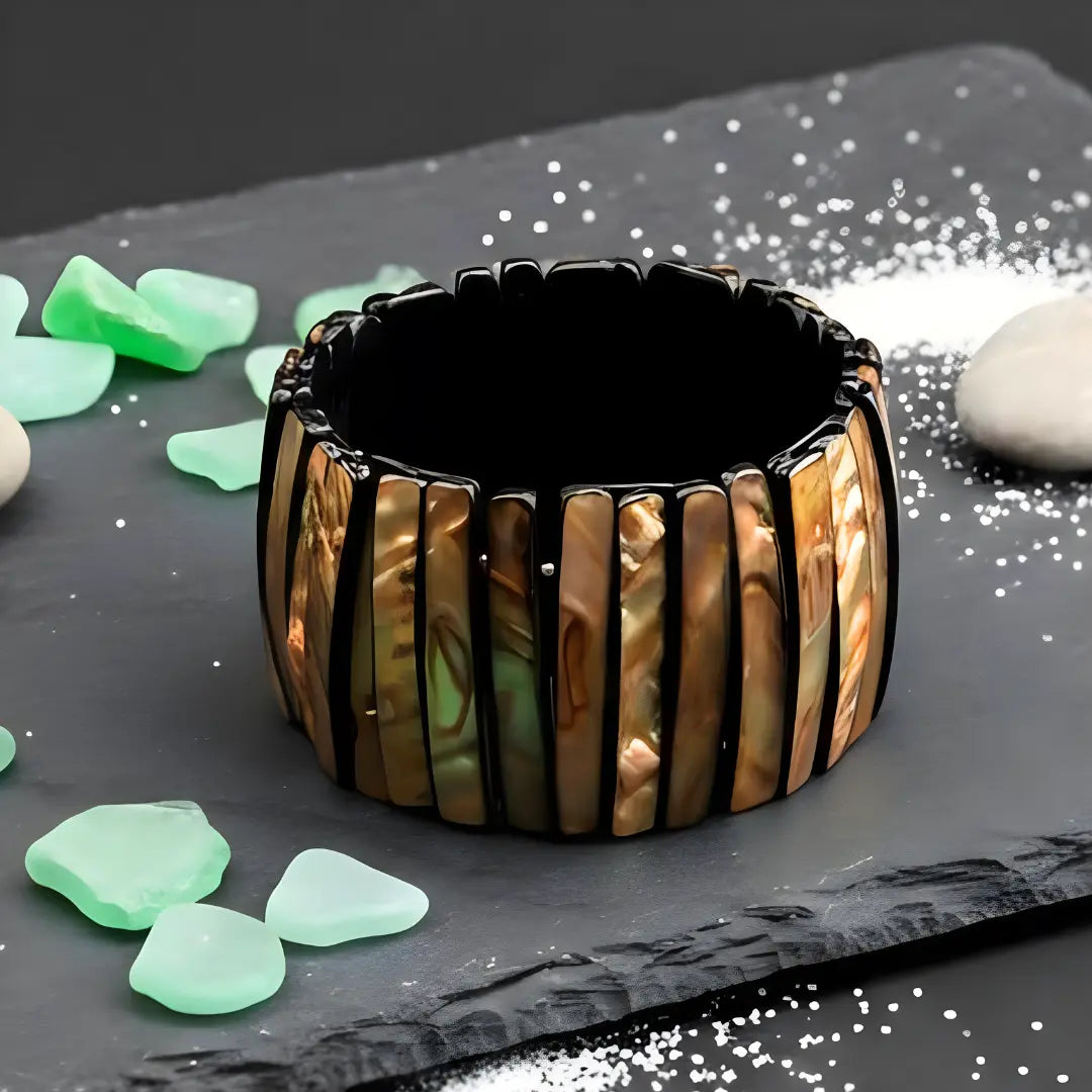 Brown Mother of Pearl Stretch Bracelet
