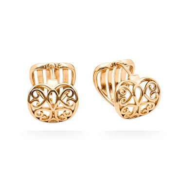 18K Gold Filled Rose Gold Heart Huggie Earrings