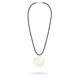 49CM Cord Māori Mother of Pearl Koru Spiral Shell Pendant Necklace