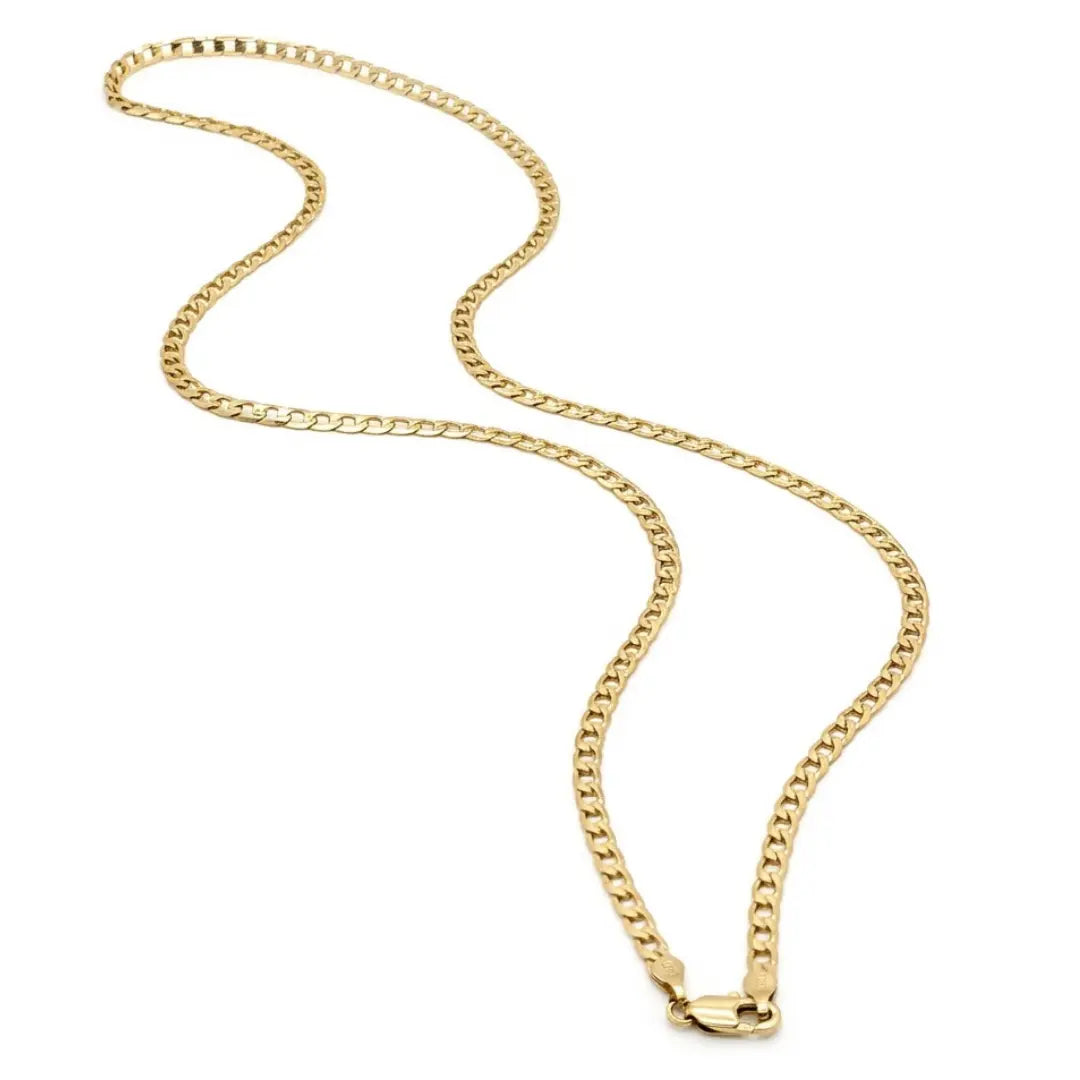 14K Gold Filled Flat Cuban Link Chain (60cm / 6mm) – Tarnish-Proof Bold Statement Necklace for Men & Women