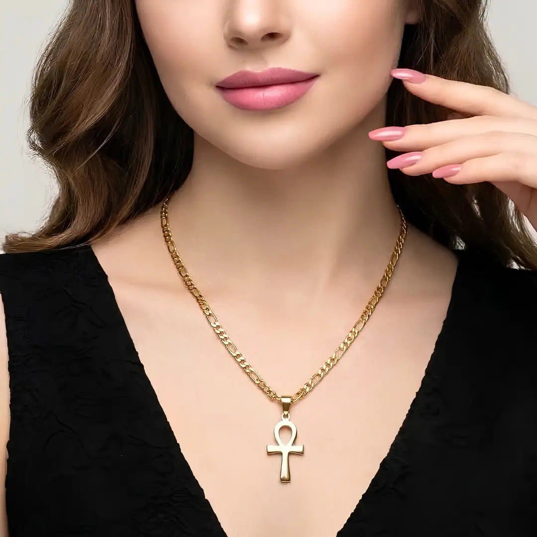 60CM x 4MM 14K Gold Filled Ankh Cross Necklace | Tarnish Proof Unisex Jewelry