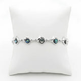 19CM Hawaiian Sterling Silver Abalone Dolphin Bracelet, Tarnish-Proof Ocean Jewelry
