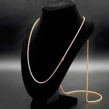 18K Gold Filled Rope Chain Necklace for men and women
