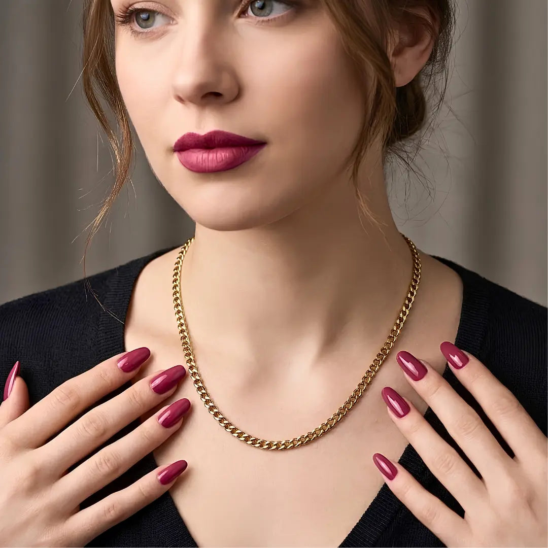 50CM x 5MM 18K Gold Filled Curb Chain Necklace – Tarnish-Proof Unisex Cuban Link