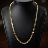 40CM x 3MM 18K Gold Curb Chain Necklace –  Unisex Waterproof Tarnish-Proof Gold Chain Jewelry