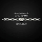 23CM x 14MM Unisex Medusa Head Emblem Link Bracelet – 18K Gold Filled & Stainless Steel Silver Tarnish-Proof Jewelry
