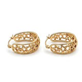 14K Gold Filled Hawaiian Cutout Star Oval Hoop Earrings | Tarnish Proof